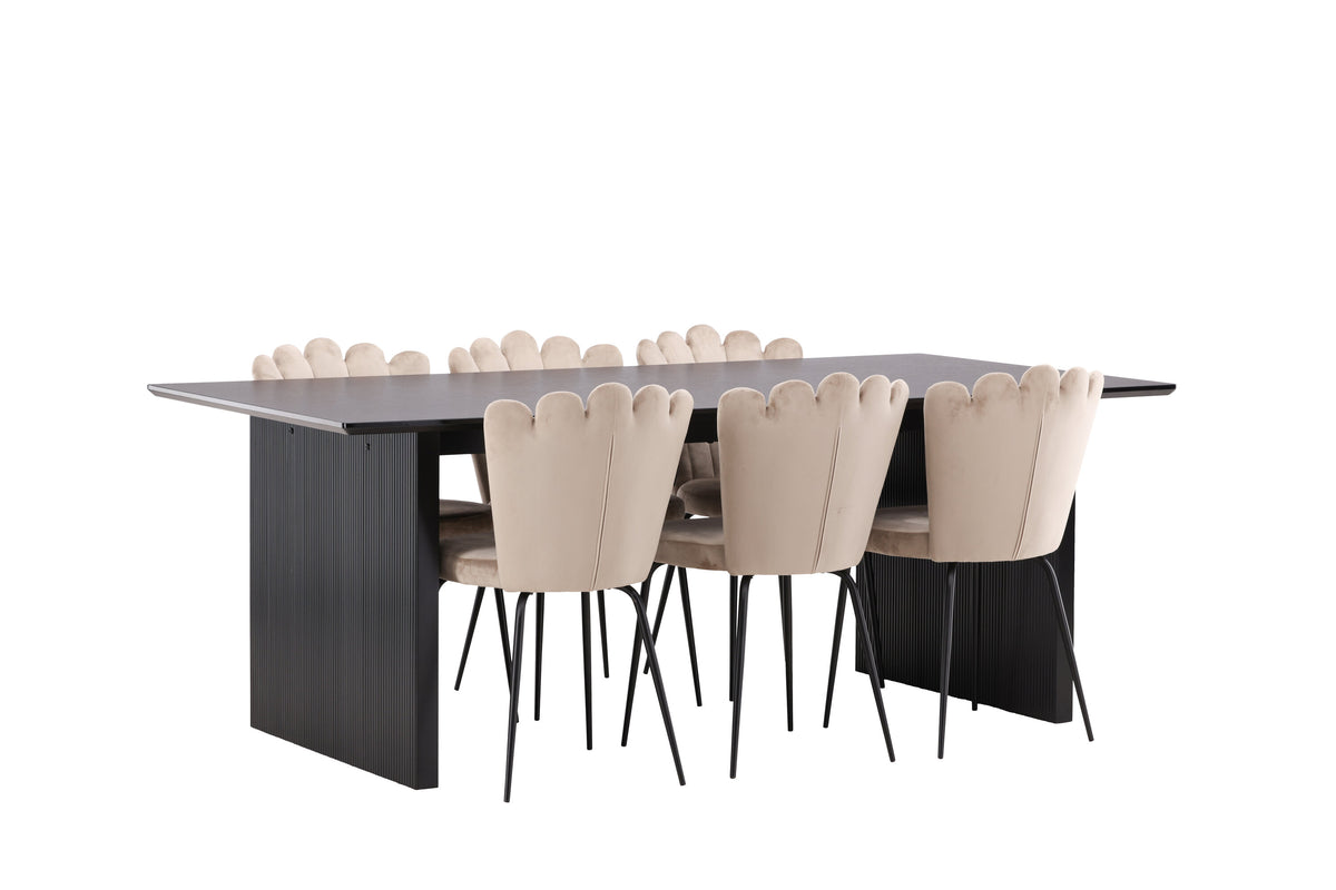 Vail Matbord med Limhamn Stolarna – Bord: 75x200x100 Stol: 42x82x44