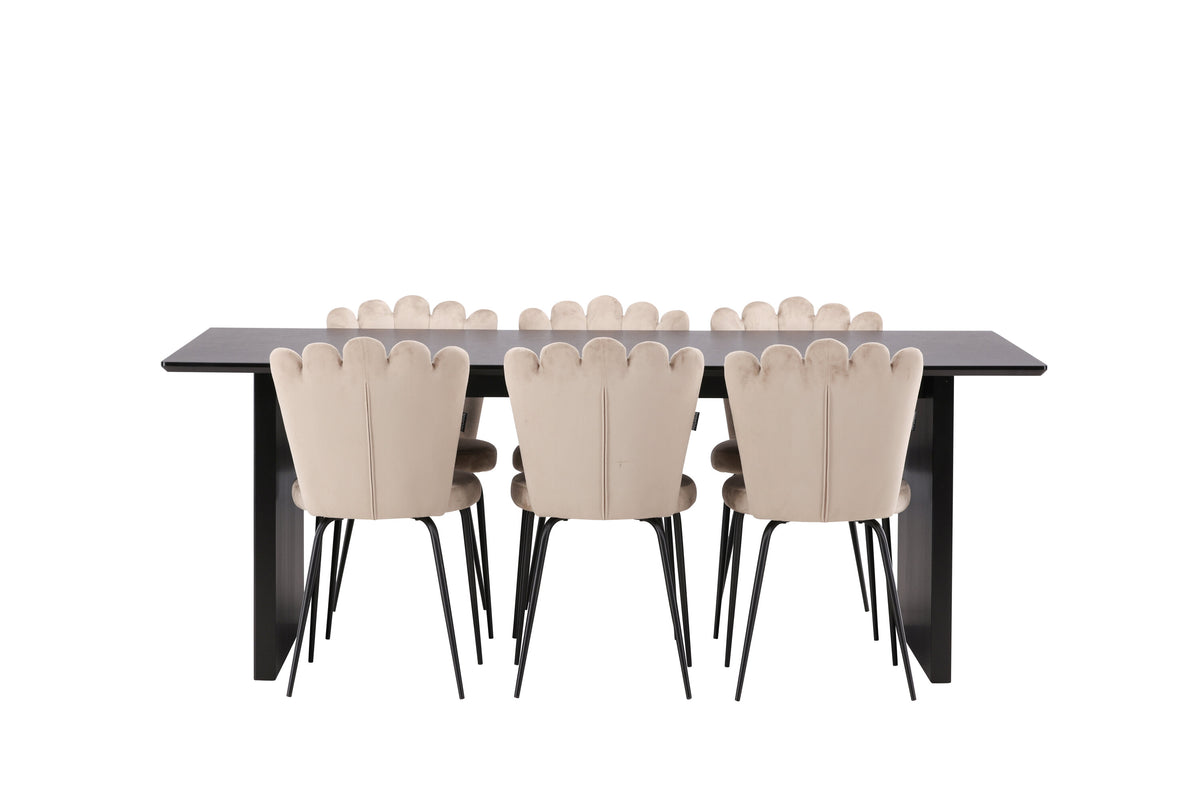 Vail Matbord med Limhamn Stolarna – Bord: 75x200x100 Stol: 42x82x44