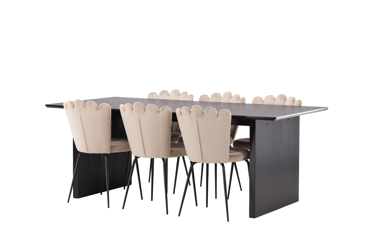 Vail Matbord med Limhamn Stolarna – Bord: 75x200x100 Stol: 42x82x44