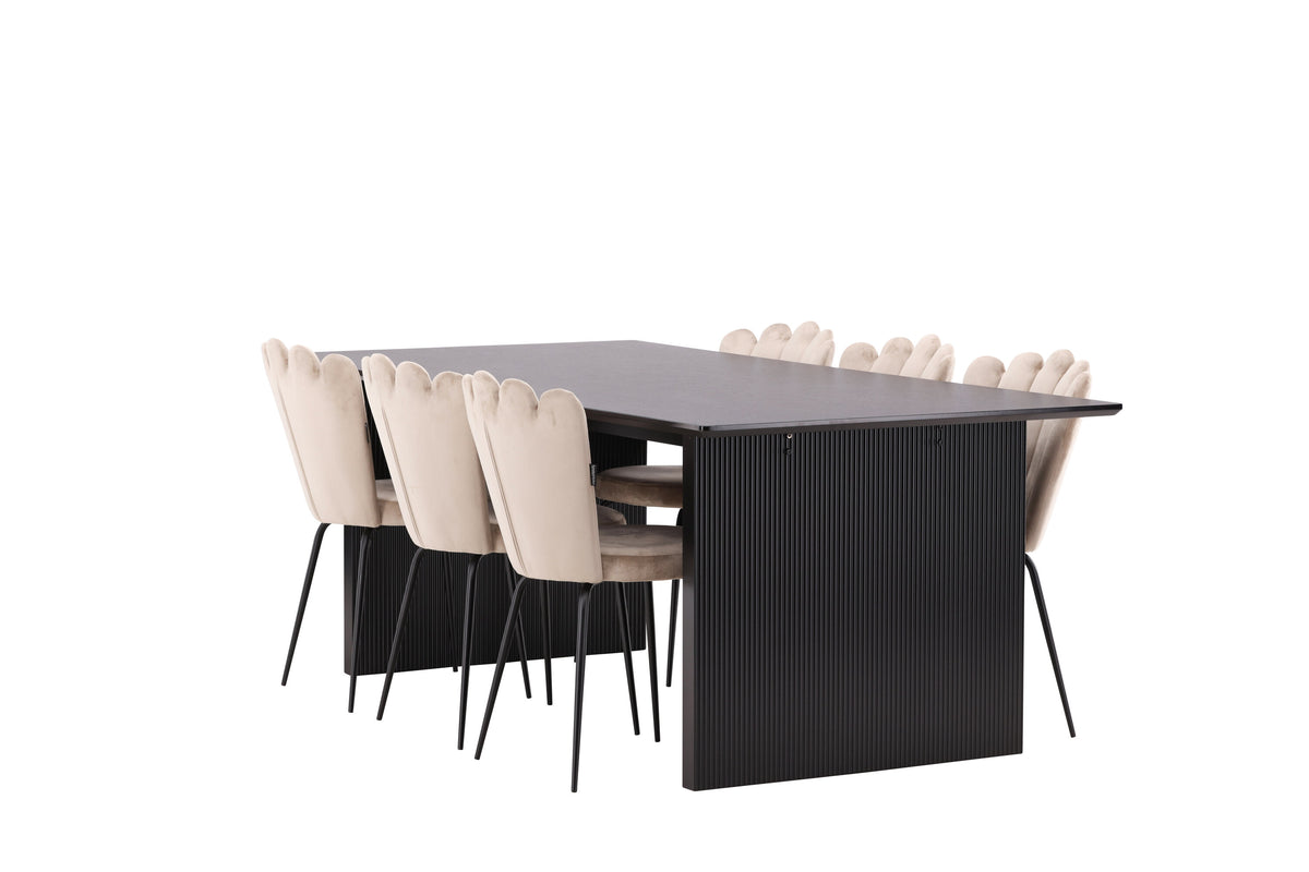 Vail Matbord med Limhamn Stolarna – Bord: 75x200x100 Stol: 42x82x44