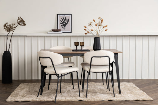Tempe Matbord med Chico Stolarna – Bord: 75x140x80 Stol: 57x79x50