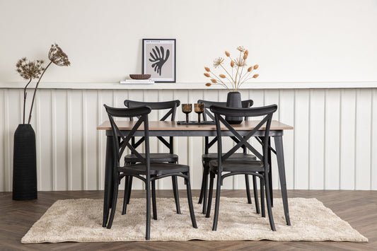Tempe Matbord med Crosett Stolarna – Bord: 75x140x80 Stol: 55x90x52