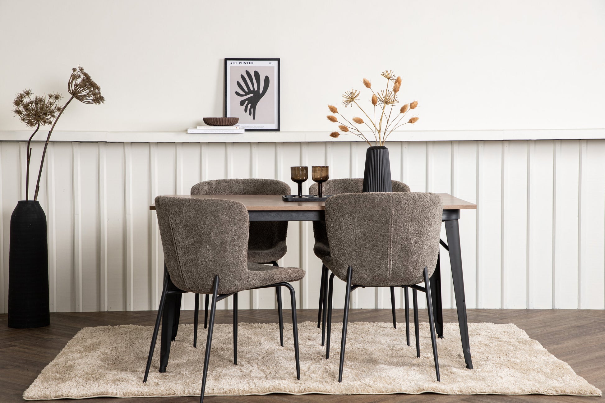 Tempe Matbord med Modesto Stolarna Matgrupp