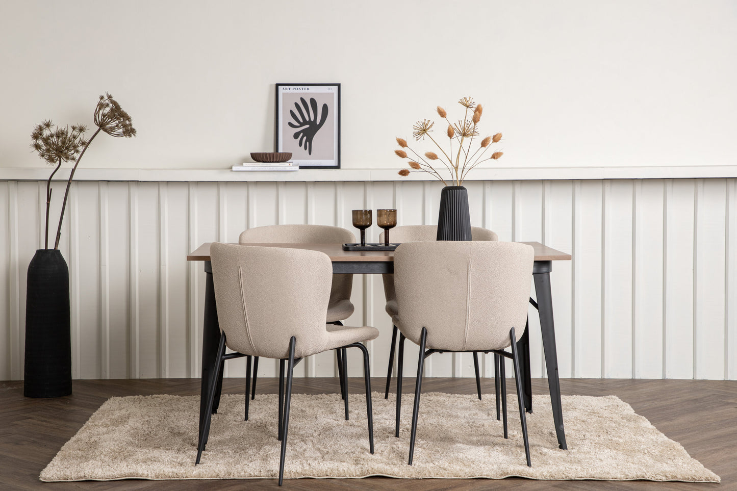 Tempe Matbord med Modesto Stolarna Matgrupp
