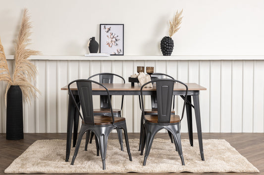 Tempe Matbord med Tempe Stolarna – Bord: 75x140x80 Stol: 51x85x36