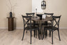 Stone Matbord med Crosett Stolarna – Bord: ⌀120 Stol: 55x90x52