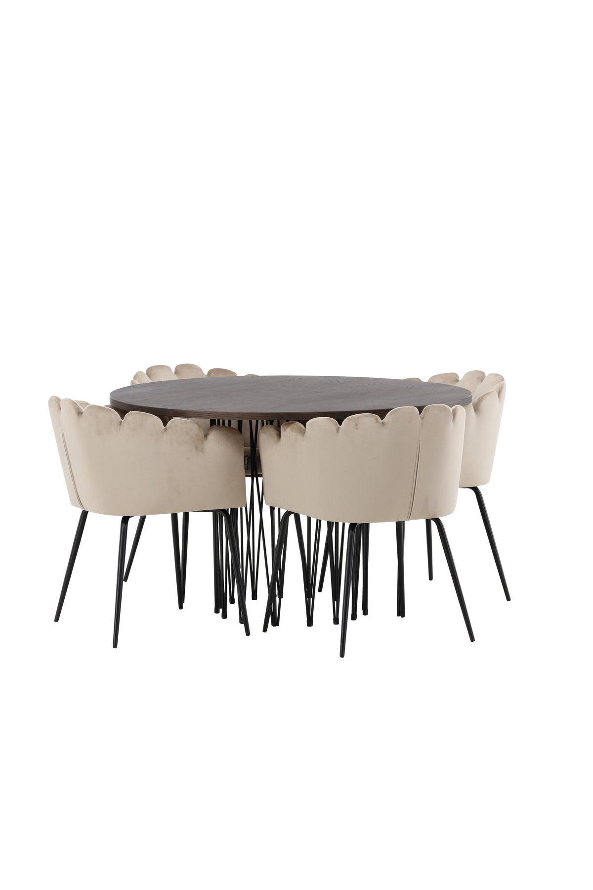 Stone Matbord med Limhamn Stolarna – Bord: ⌀120 Stol: 51x76,5x52