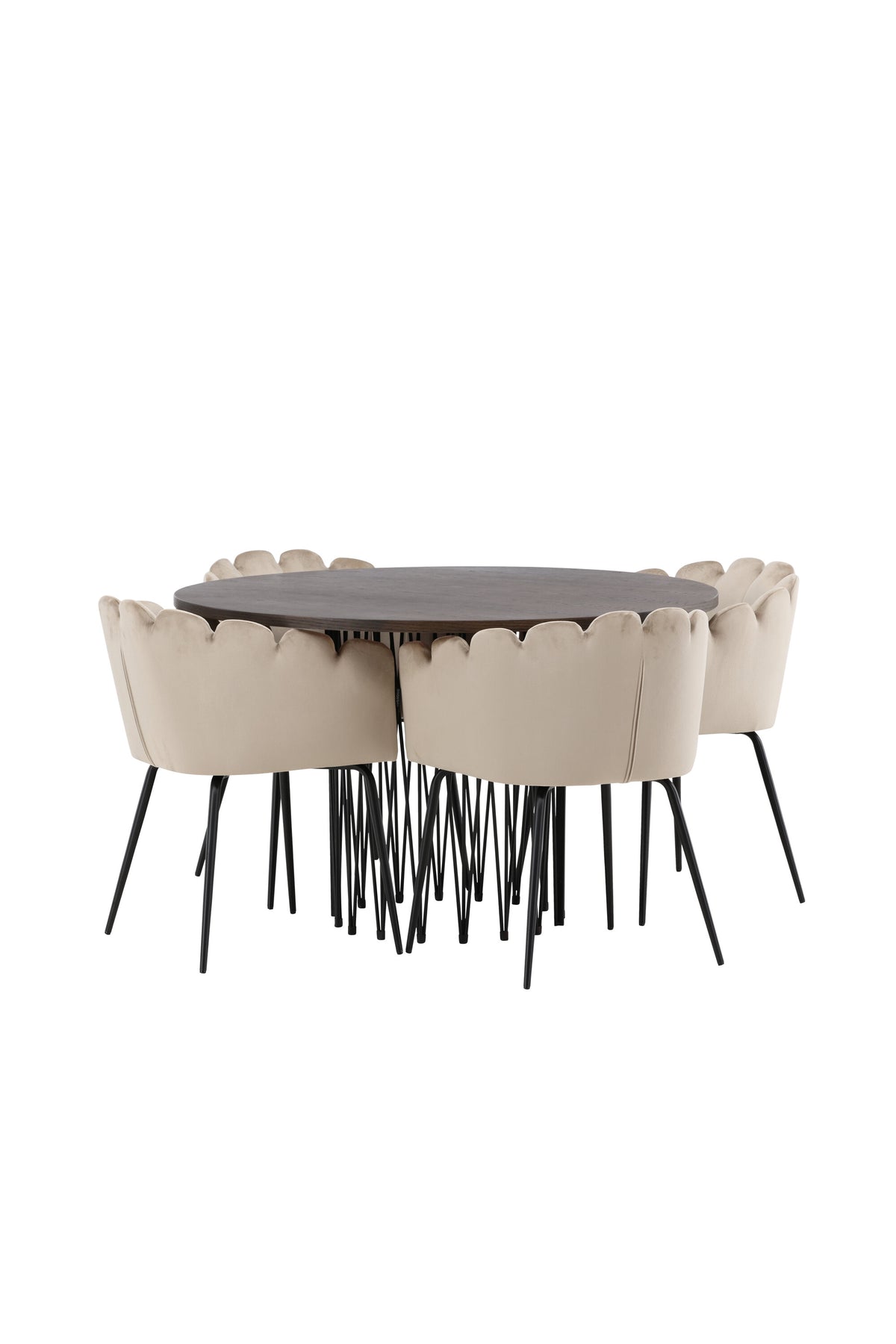 Stone Matbord med Limhamn Stolarna – Bord: ⌀120 Stol: 51x76,5x52