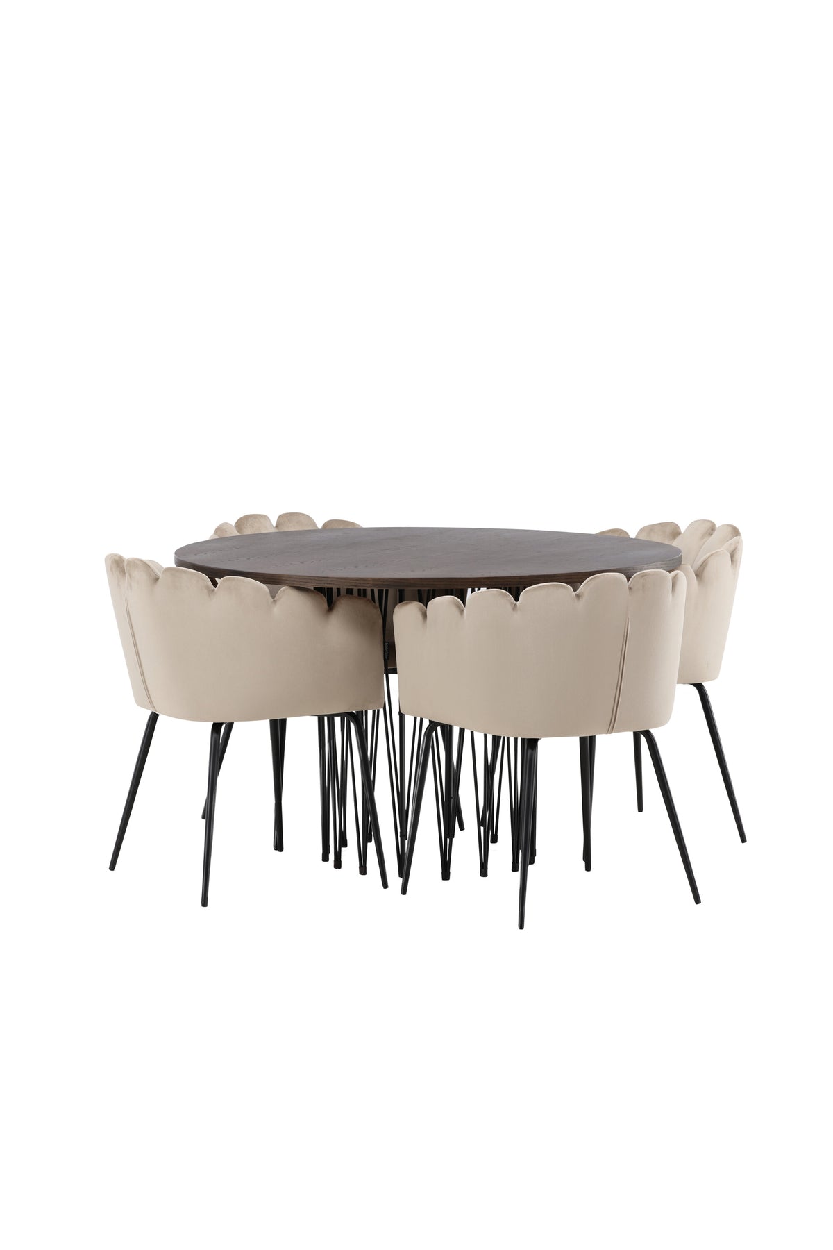 Stone Matbord med Limhamn Stolarna – Bord: ⌀120 Stol: 51x76,5x52