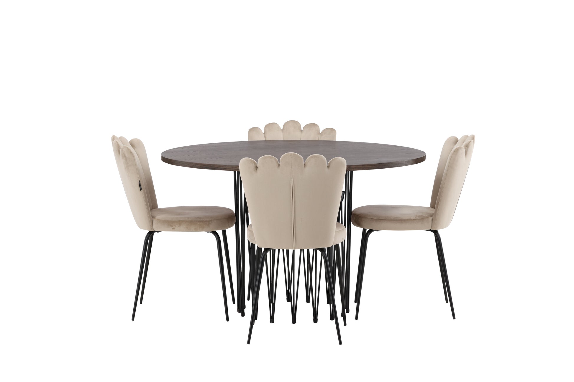 Stone Matbord med Limhamn Stolarna – Bord: ⌀120 Stol: 42x82x44
