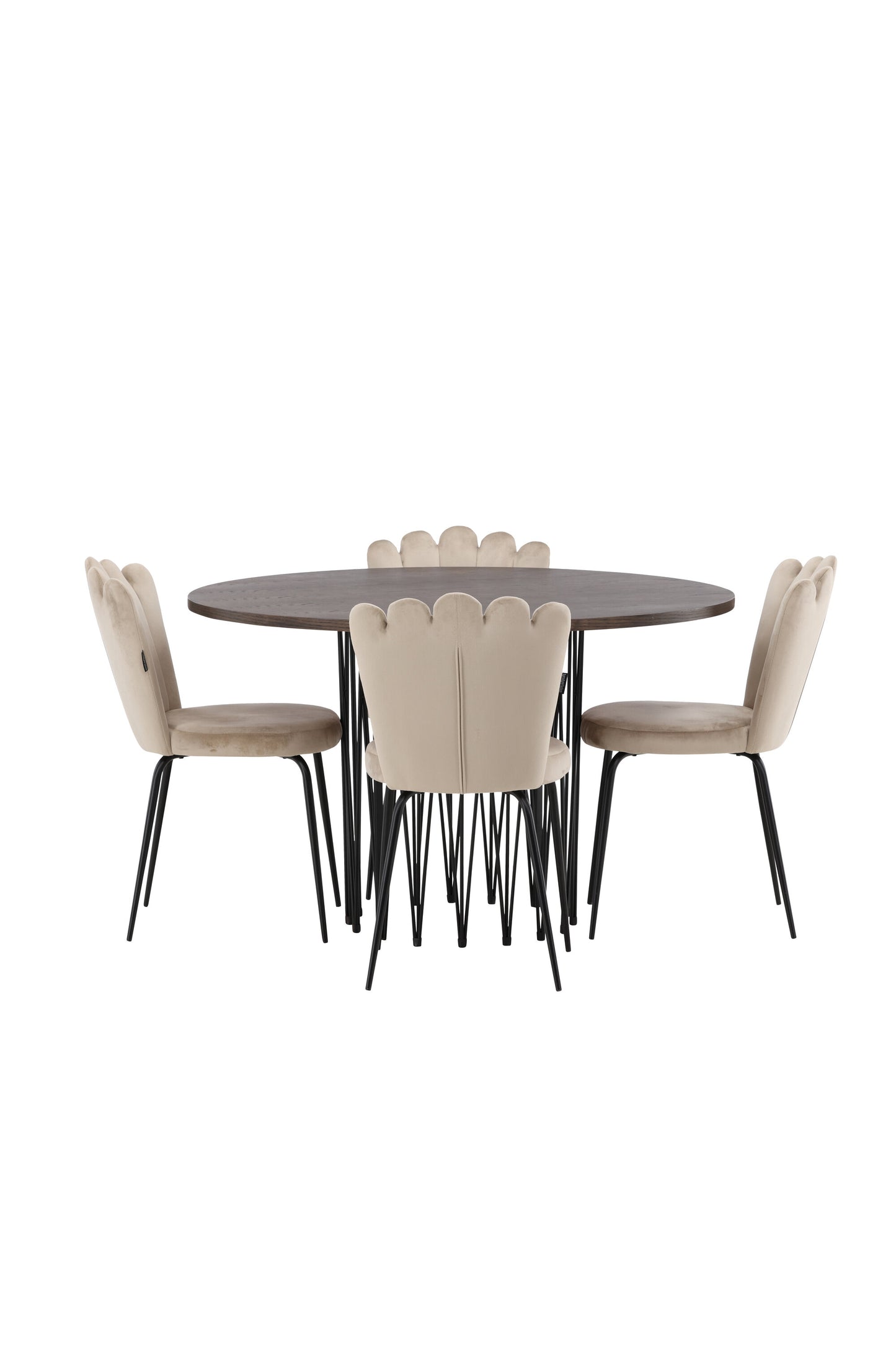 Stone Matbord med Limhamn Stolarna – Bord: ⌀120 Stol: 42x82x44