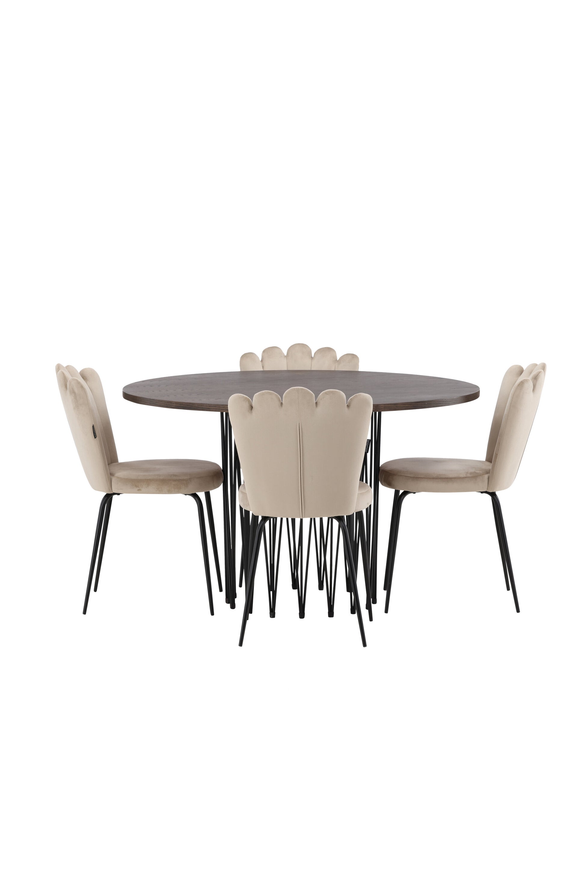 Stone Matbord med Limhamn Stolarna – Bord: ⌀120 Stol: 42x82x44