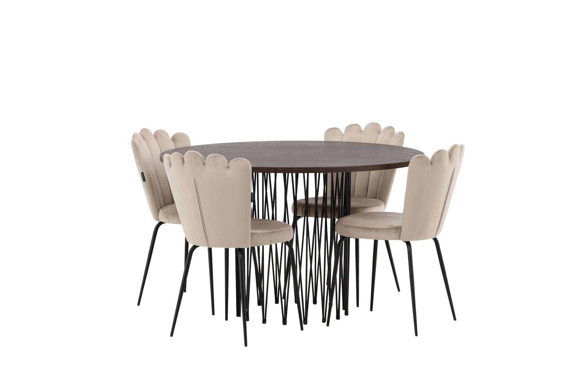 Stone Matbord med Limhamn Stolarna – Bord: ⌀120 Stol: 42x82x44
