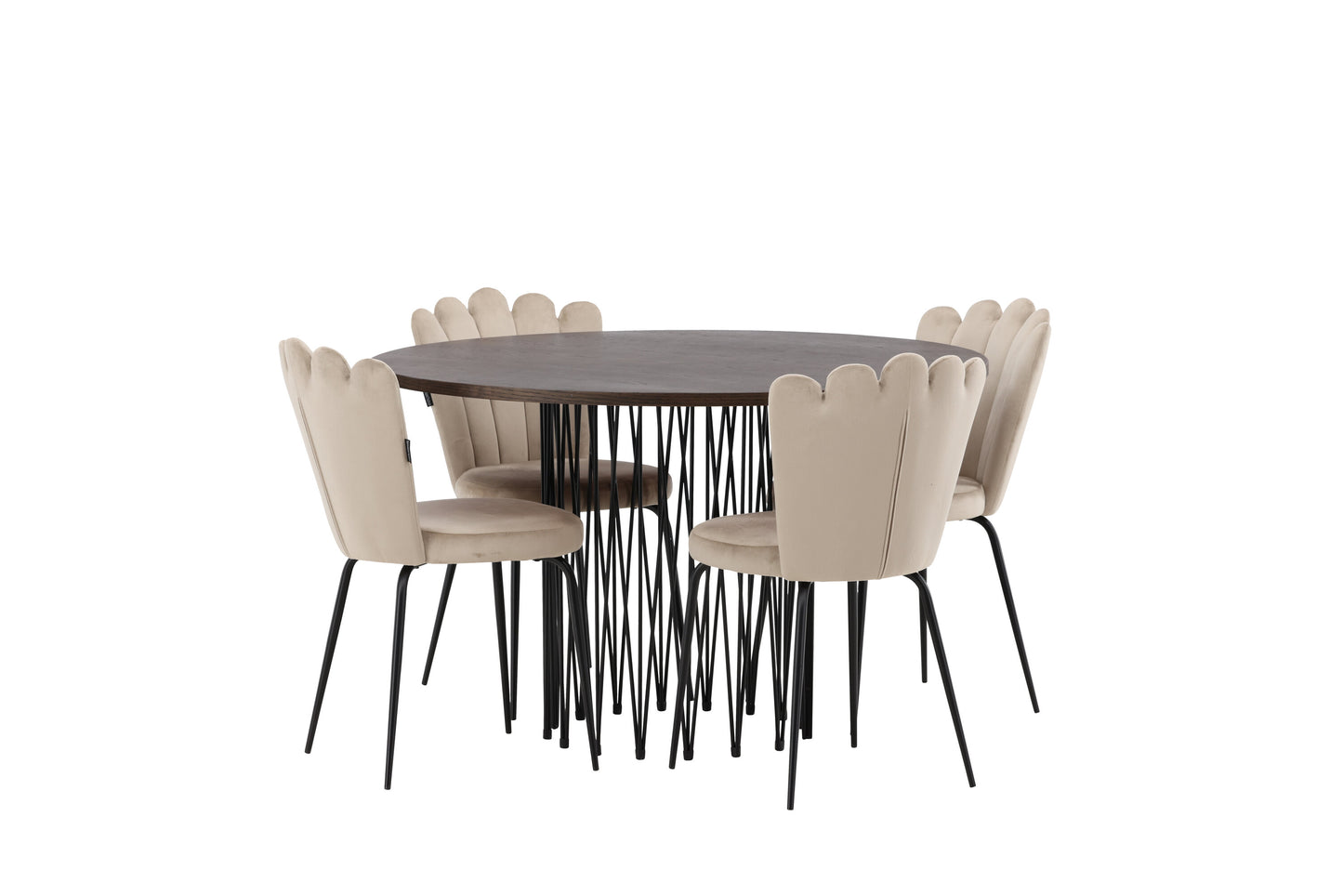 Stone Matbord med Limhamn Stolarna – Bord: ⌀120 Stol: 42x82x44