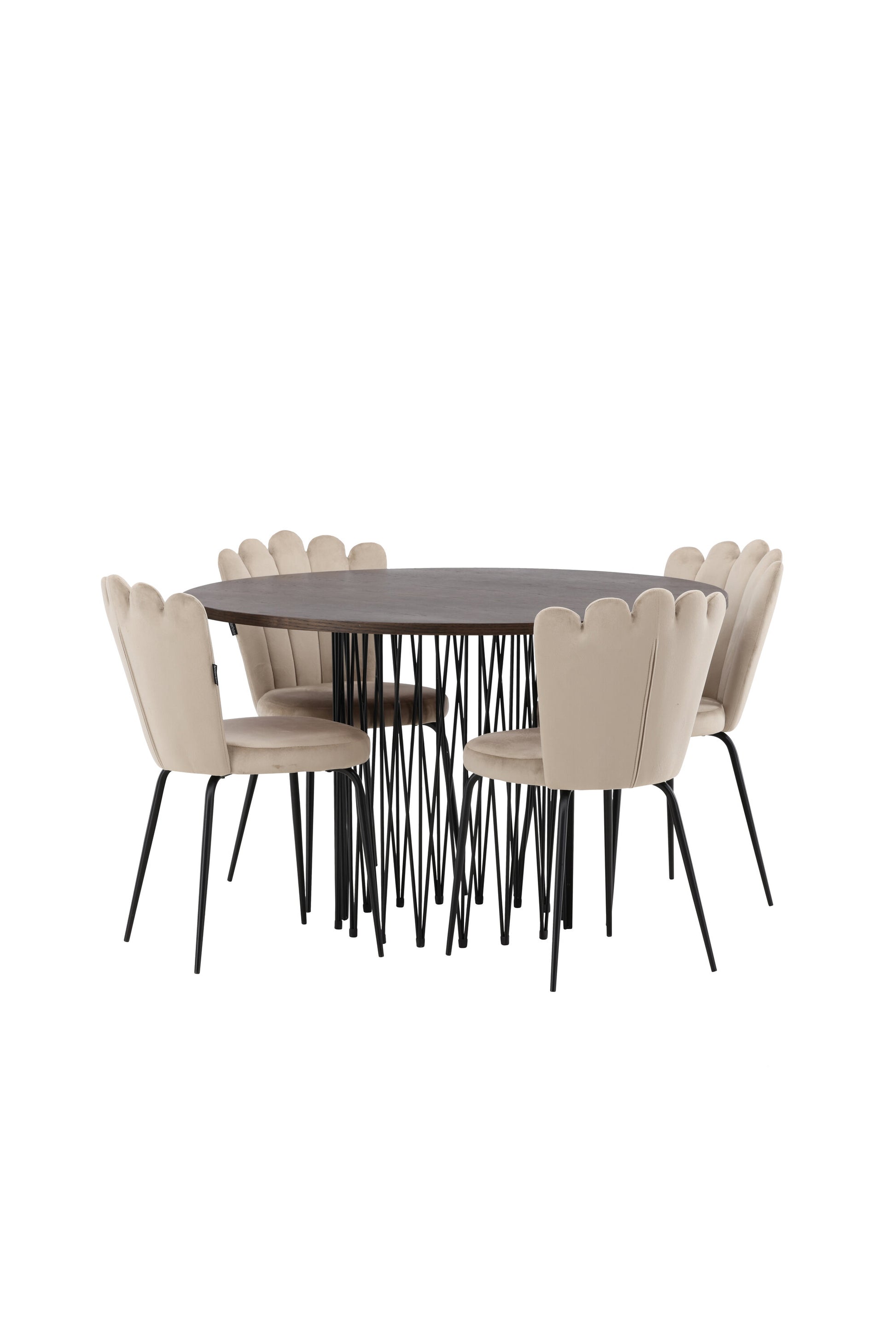 Stone Matbord med Limhamn Stolarna – Bord: ⌀120 Stol: 42x82x44