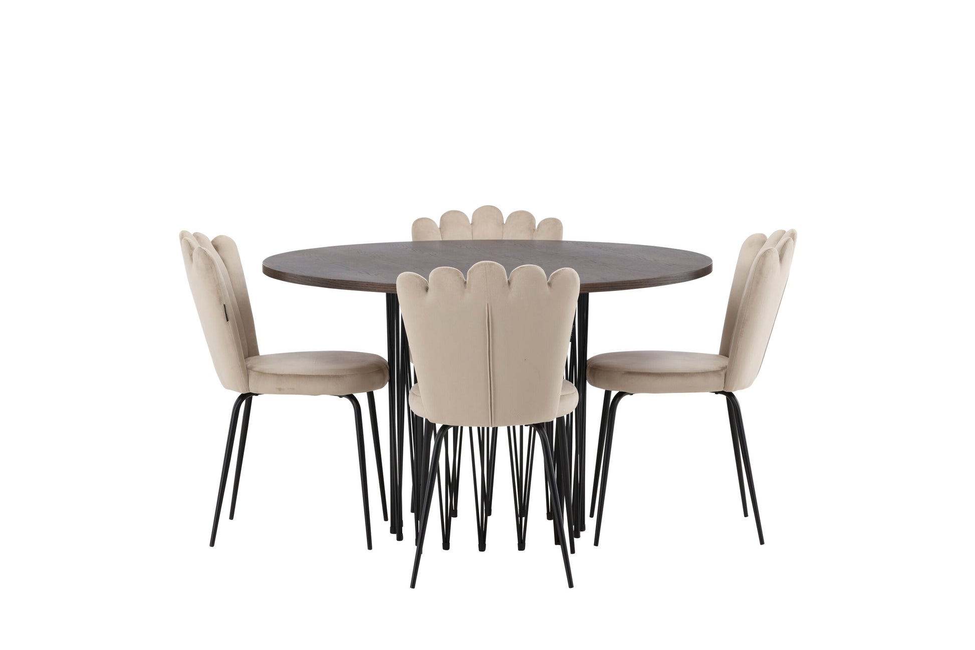 Stone Matbord med Limhamn Stolarna – Bord: ⌀120 Stol: 42x82x44