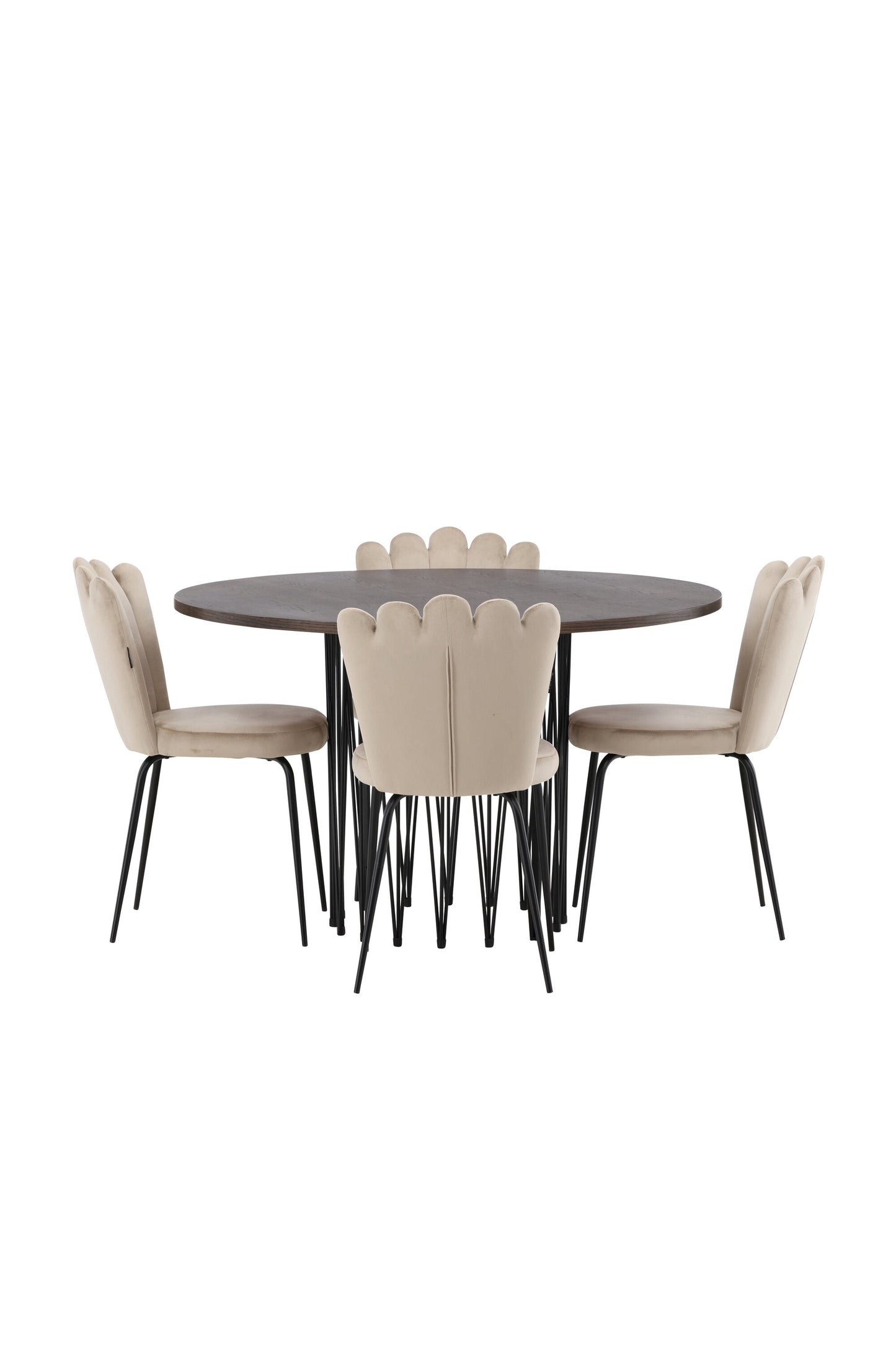 Stone Matbord med Limhamn Stolarna – Bord: ⌀120 Stol: 42x82x44
