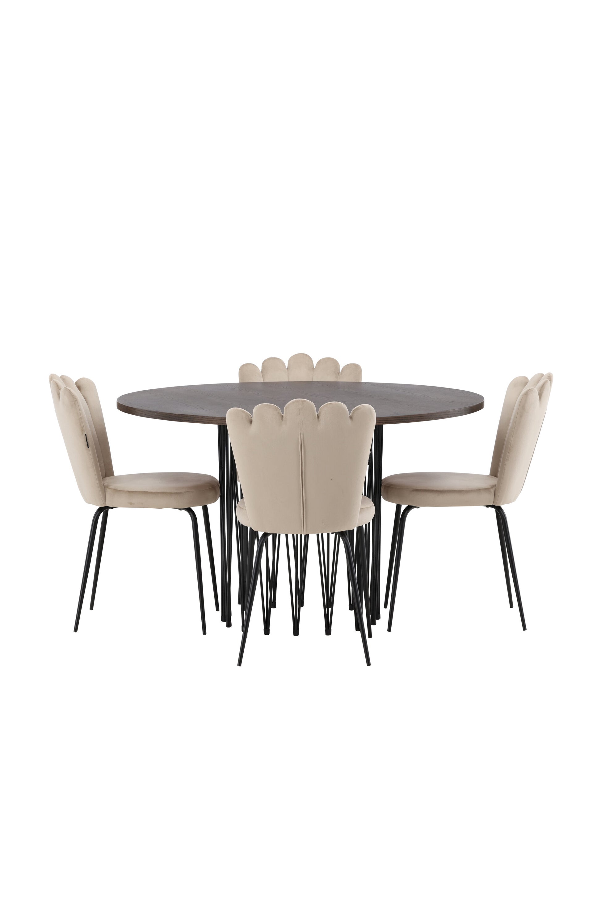 Stone Matbord med Limhamn Stolarna – Bord: ⌀120 Stol: 42x82x44