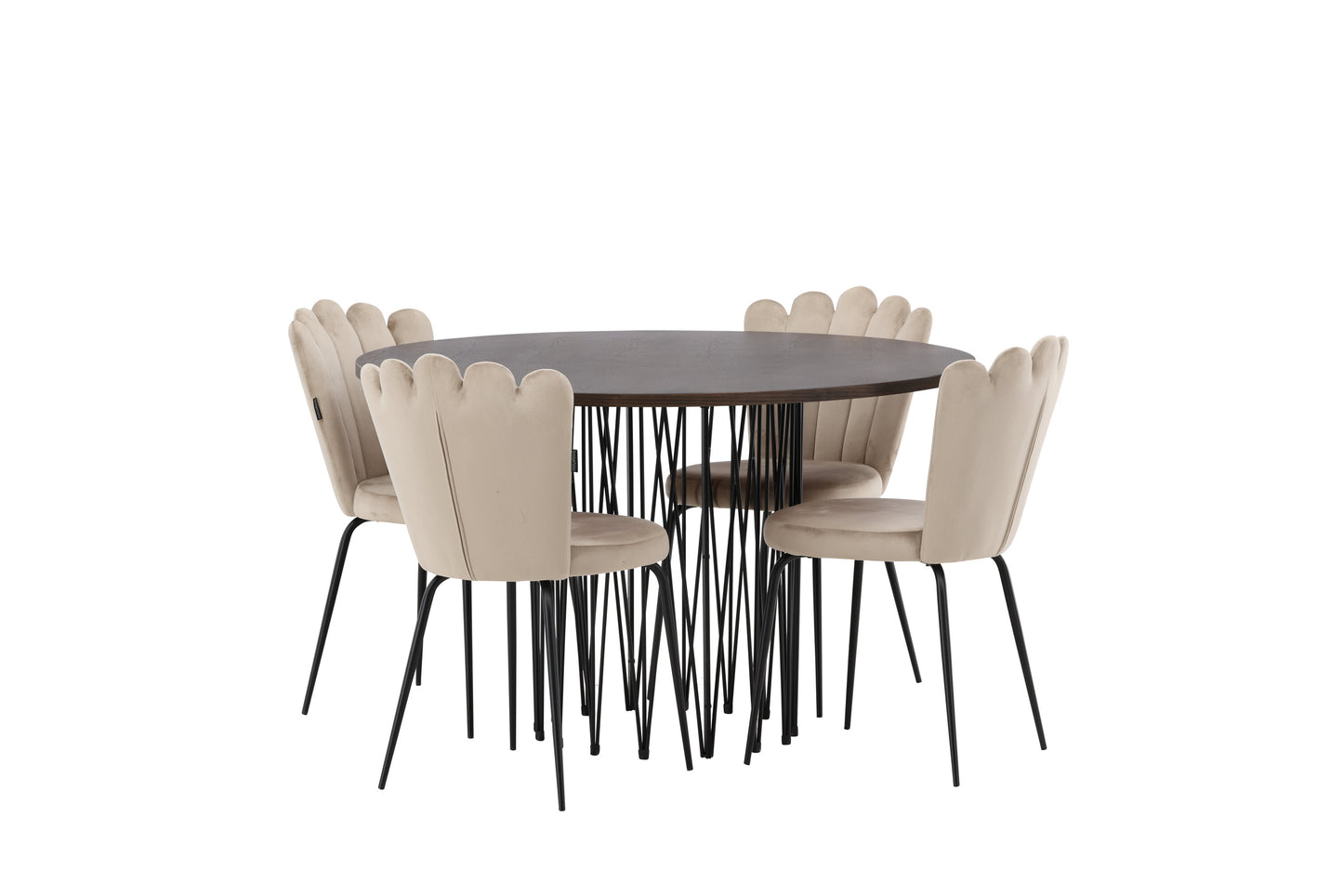 Stone Matbord med Limhamn Stolarna – Bord: ⌀120 Stol: 42x82x44