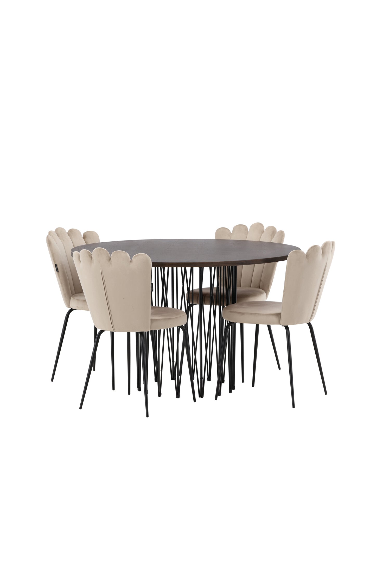 Stone Matbord med Limhamn Stolarna – Bord: ⌀120 Stol: 42x82x44