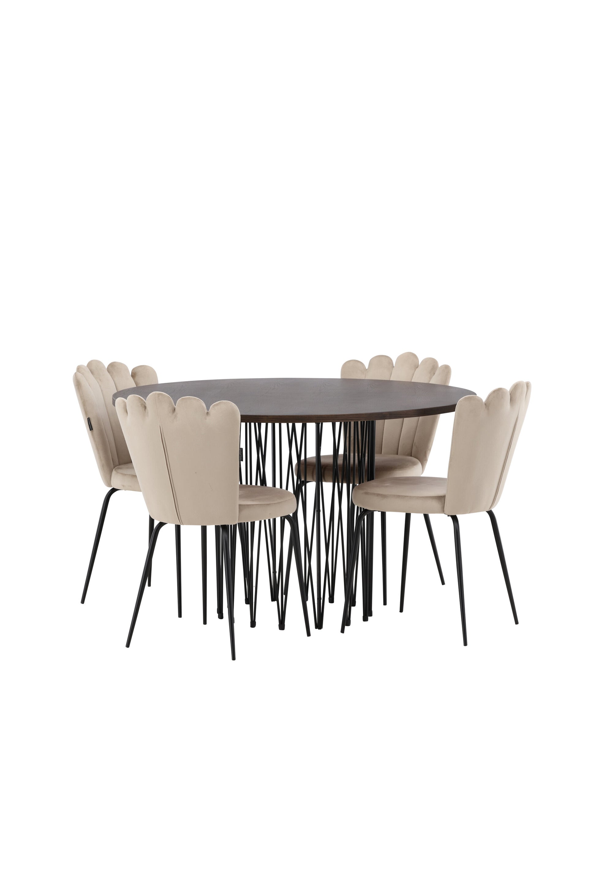 Stone Matbord med Limhamn Stolarna – Bord: ⌀120 Stol: 42x82x44