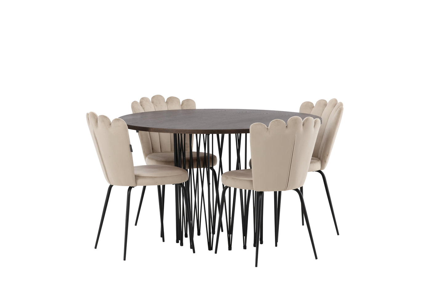 Stone Matbord med Limhamn Stolarna – Bord: ⌀120 Stol: 42x82x44