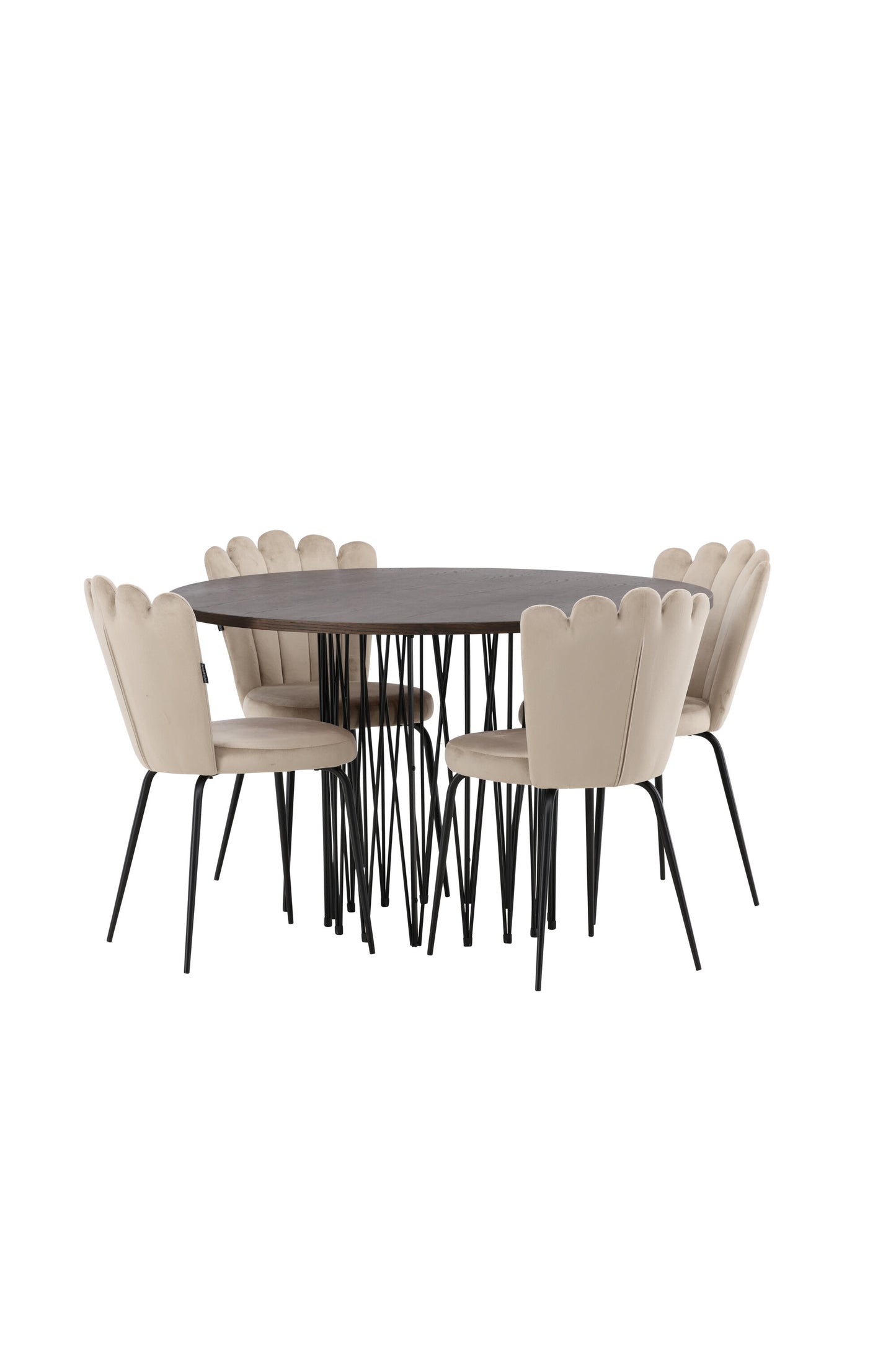 Stone Matbord med Limhamn Stolarna – Bord: ⌀120 Stol: 42x82x44