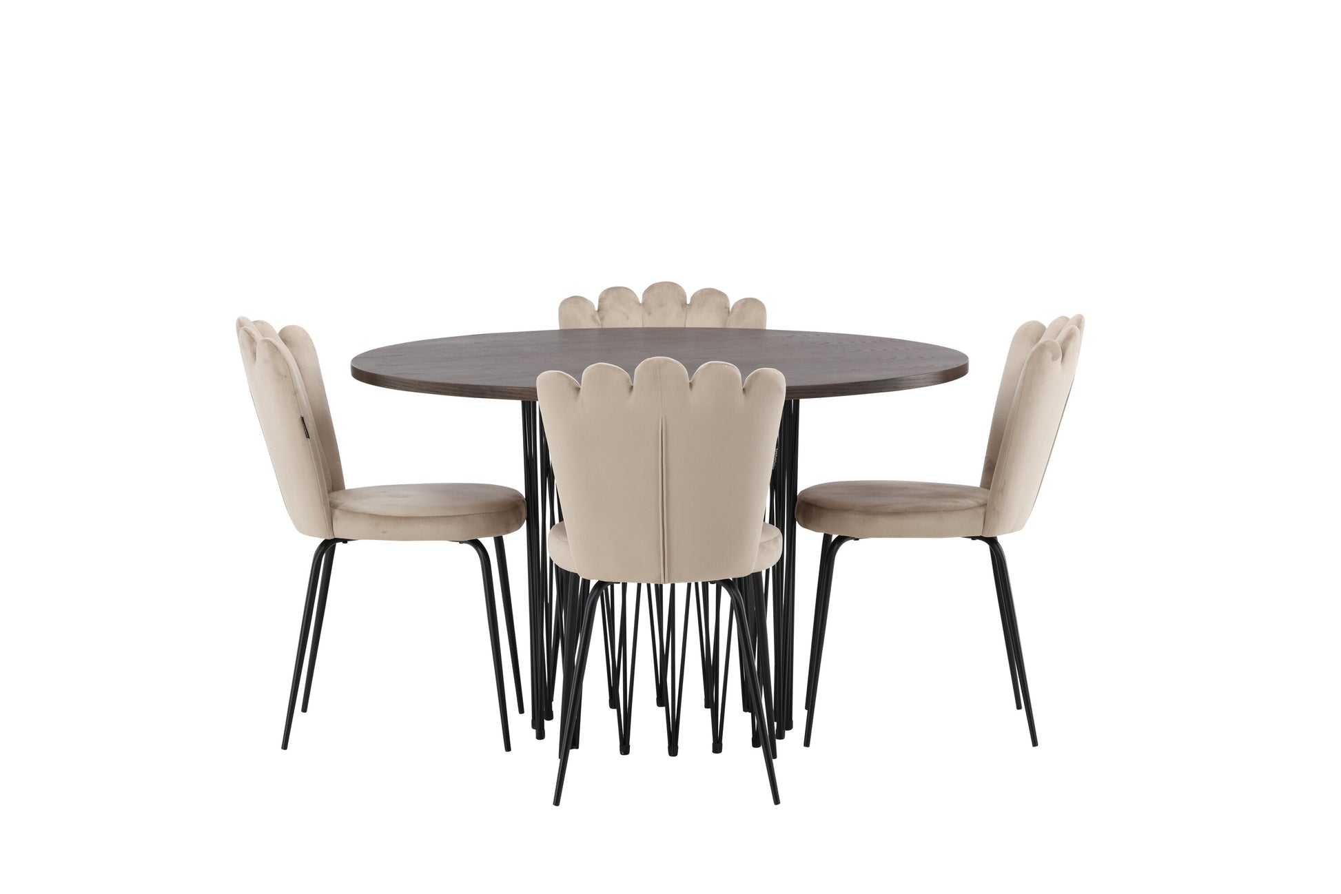 Stone Matbord med Limhamn Stolarna – Bord: ⌀120 Stol: 42x82x44