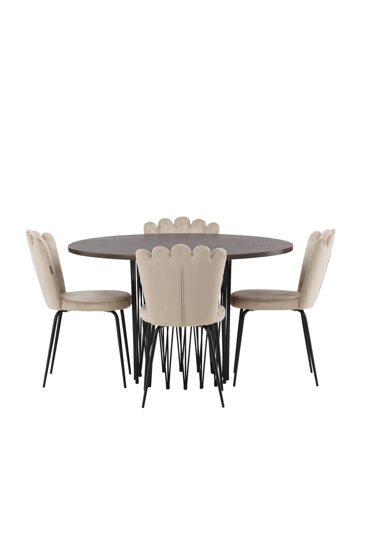 Stone Matbord med Limhamn Stolarna – Bord: ⌀120 Stol: 42x82x44
