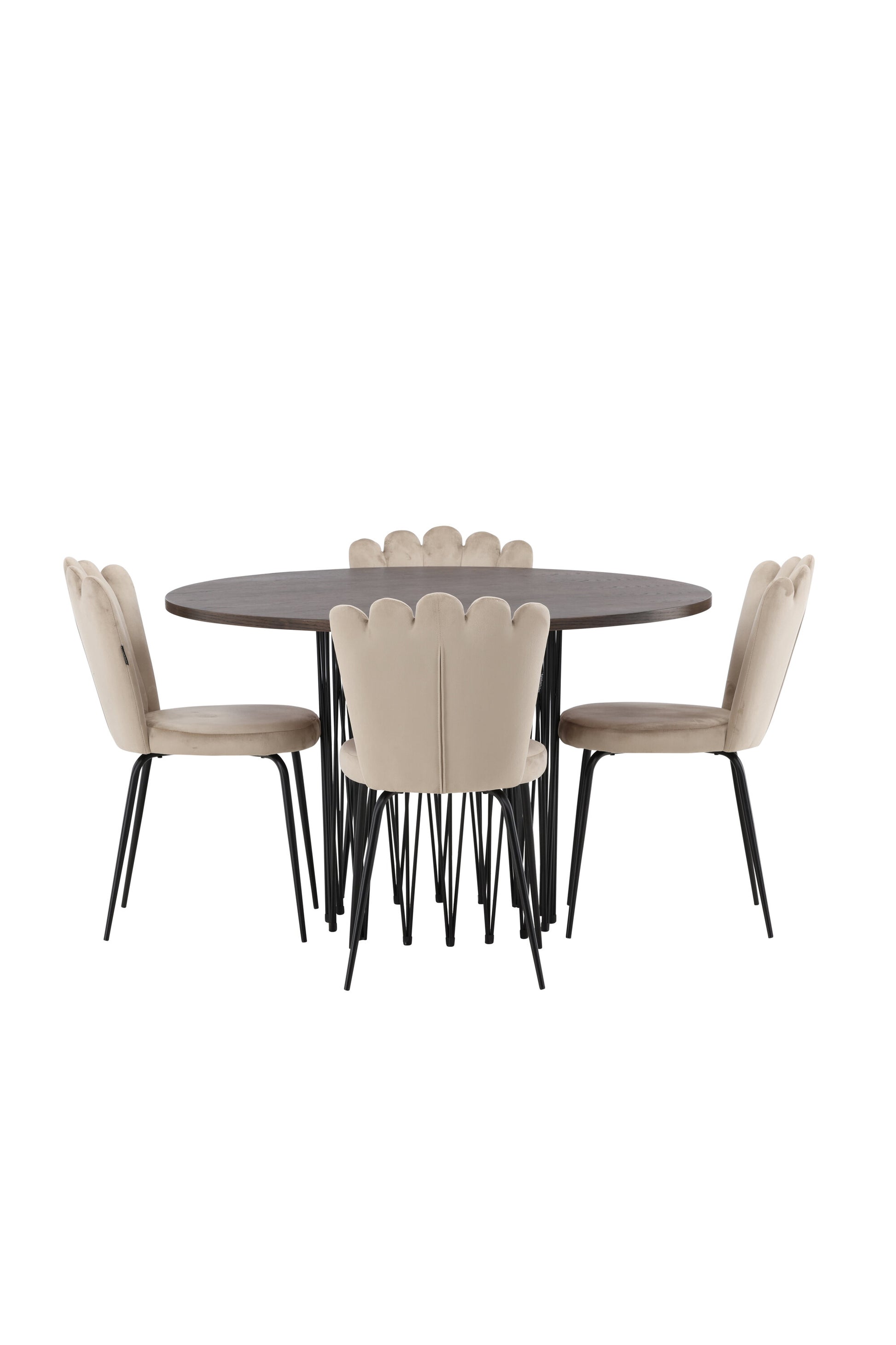 Stone Matbord med Limhamn Stolarna – Bord: ⌀120 Stol: 42x82x44