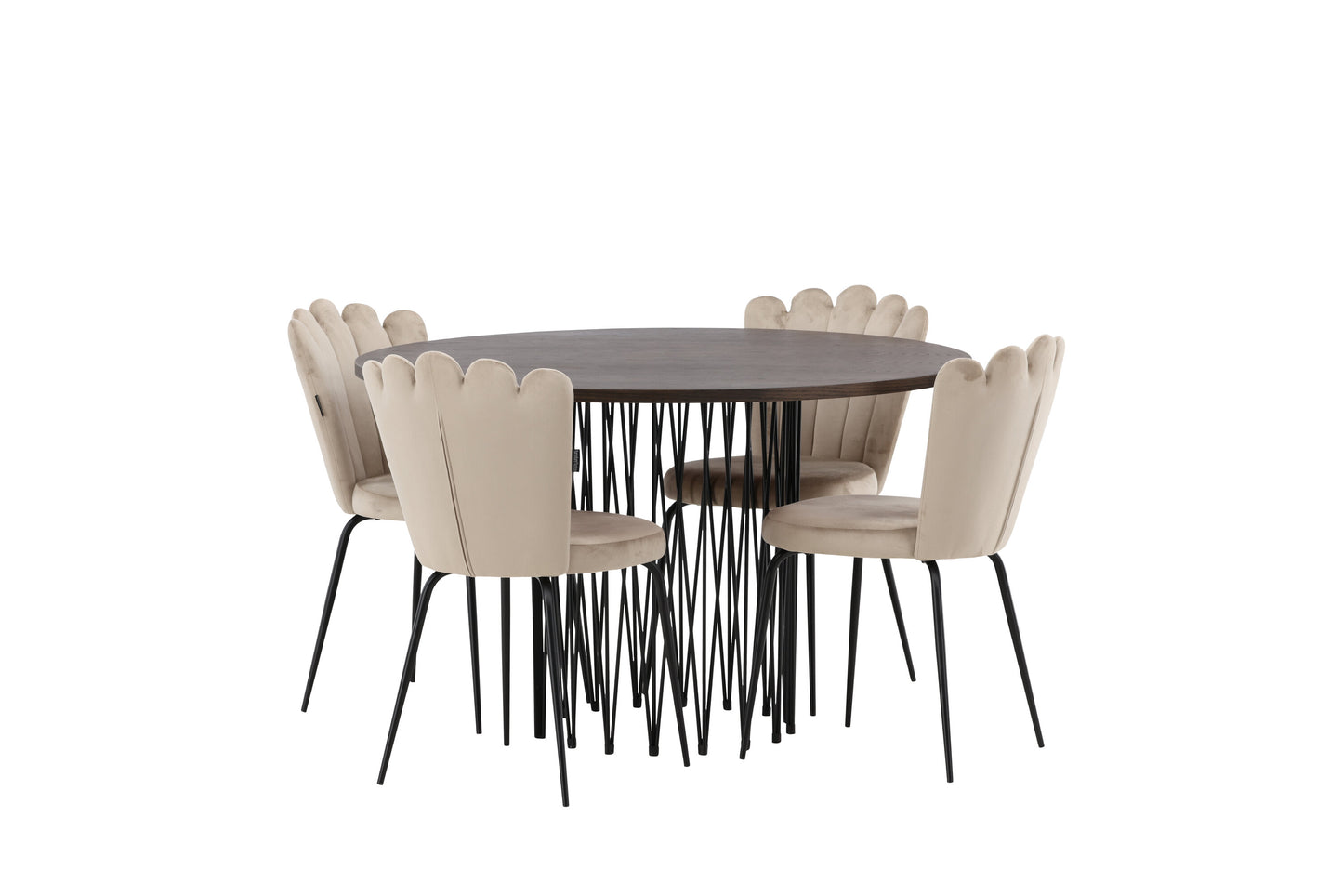 Stone Matbord med Limhamn Stolarna – Bord: ⌀120 Stol: 42x82x44