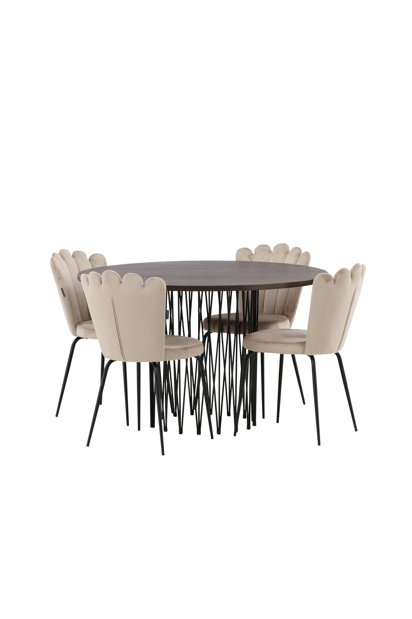 Stone Matbord med Limhamn Stolarna – Bord: ⌀120 Stol: 42x82x44