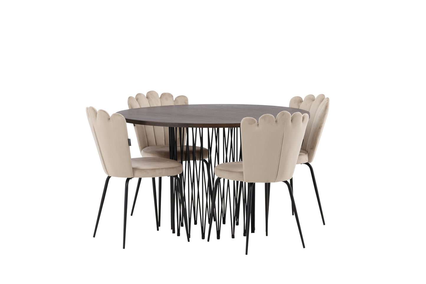 Stone Matbord med Limhamn Stolarna – Bord: ⌀120 Stol: 42x82x44