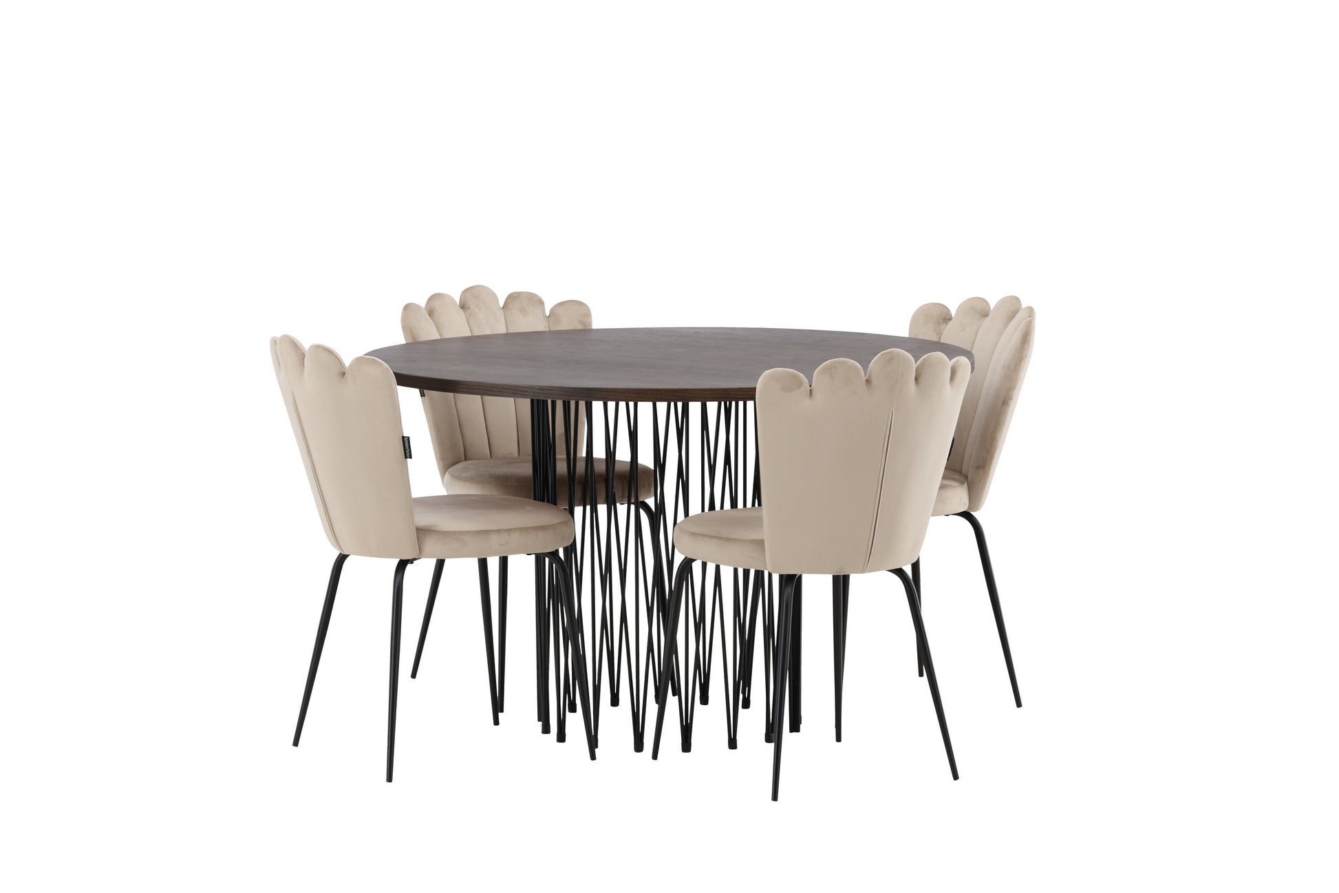 Stone Matbord med Limhamn Stolarna – Bord: ⌀120 Stol: 42x82x44