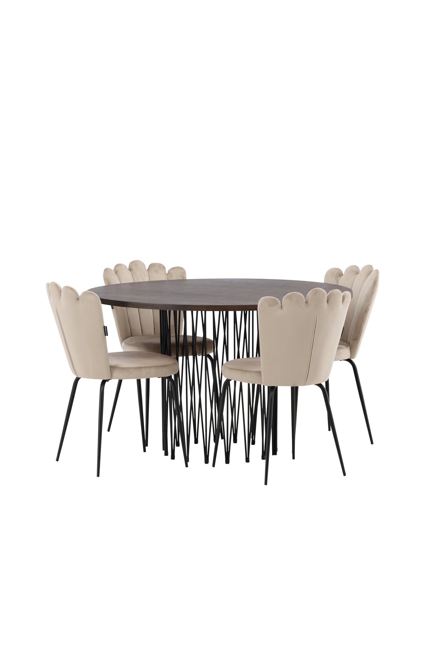 Stone Matbord med Limhamn Stolarna – Bord: ⌀120 Stol: 42x82x44