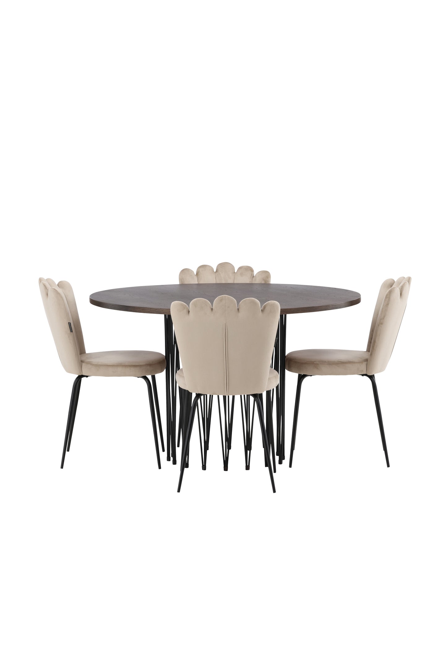Stone Matbord med Limhamn Stolarna – Bord: ⌀120 Stol: 42x82x44