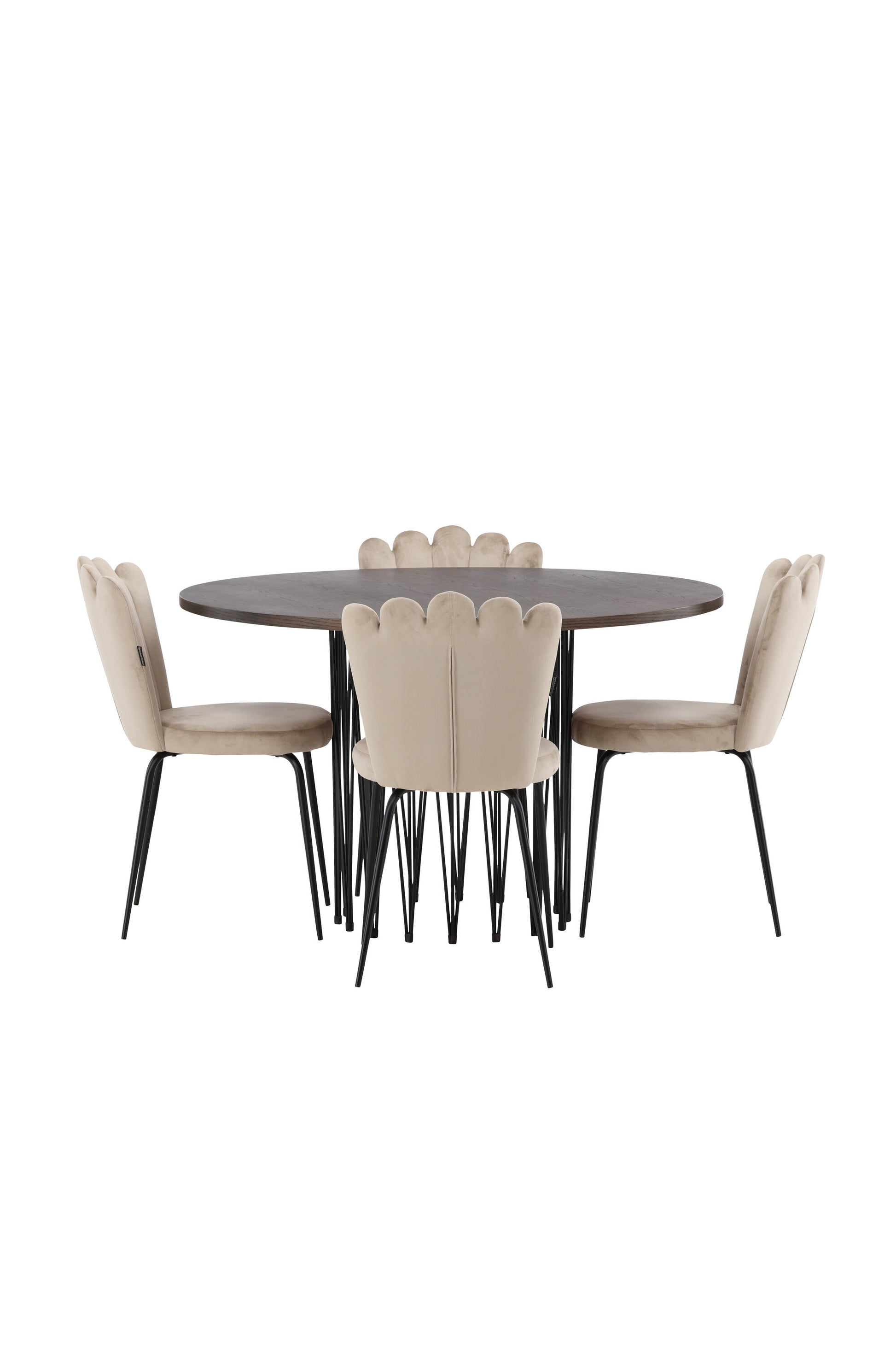 Stone Matbord med Limhamn Stolarna – Bord: ⌀120 Stol: 42x82x44