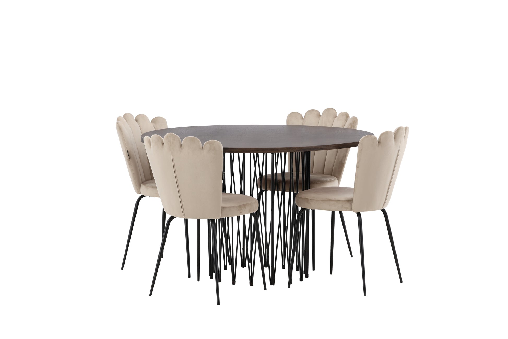 Stone Matbord med Limhamn Stolarna – Bord: ⌀120 Stol: 42x82x44