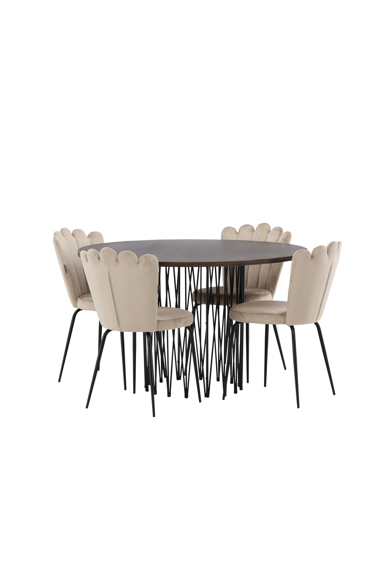 Stone Matbord med Limhamn Stolarna – Bord: ⌀120 Stol: 42x82x44