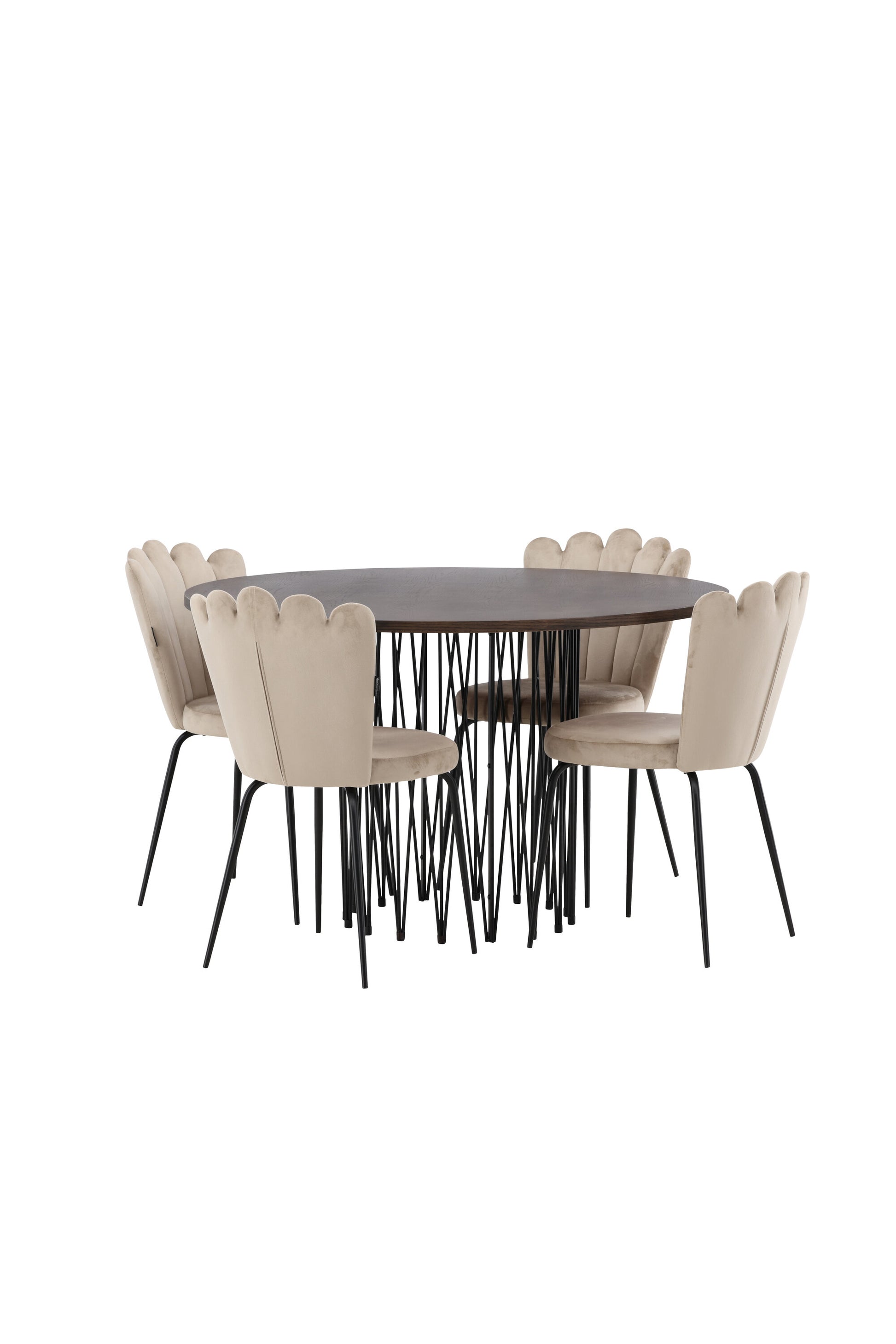 Stone Matbord med Limhamn Stolarna – Bord: ⌀120 Stol: 42x82x44