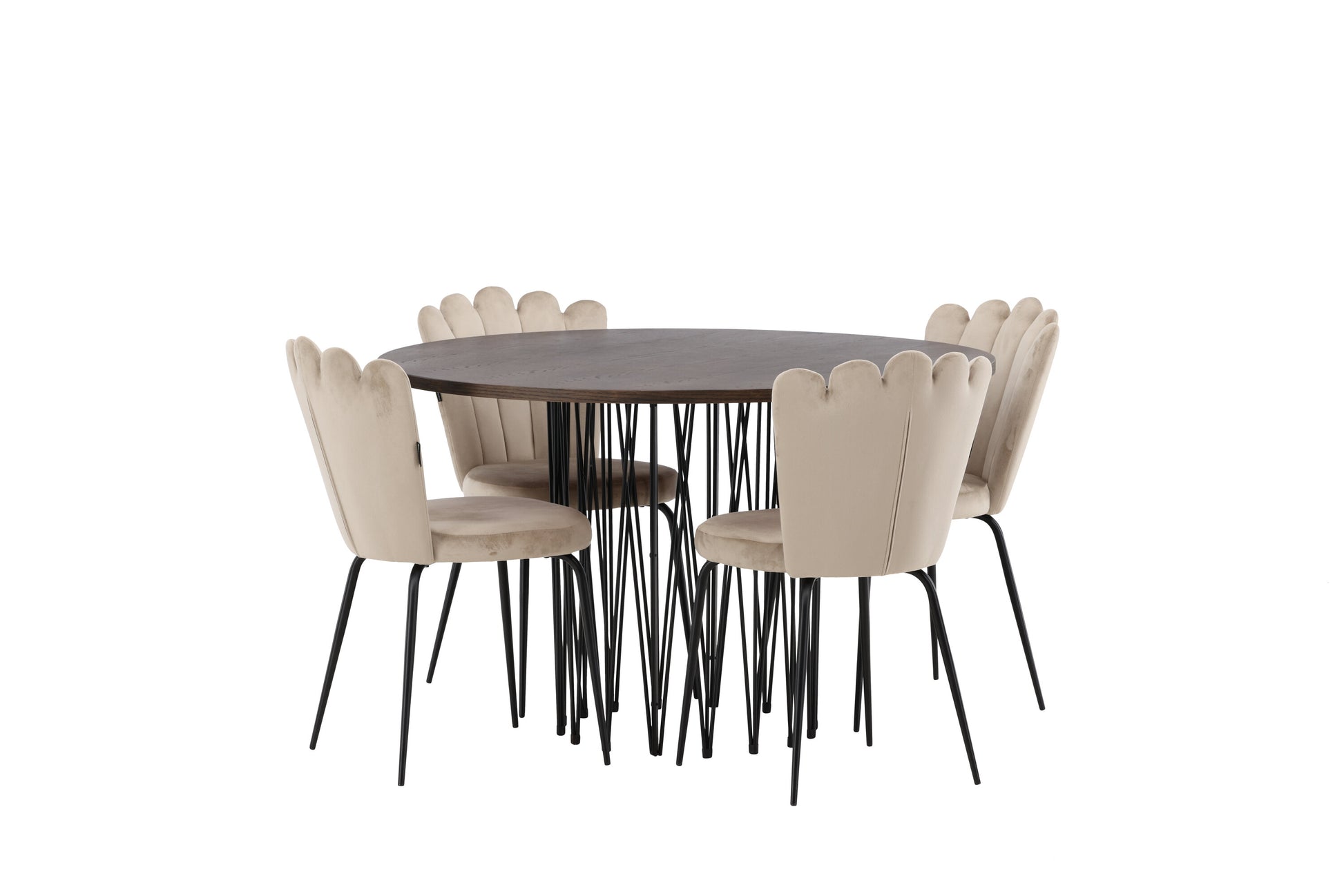 Stone Matbord med Limhamn Stolarna – Bord: ⌀120 Stol: 42x82x44
