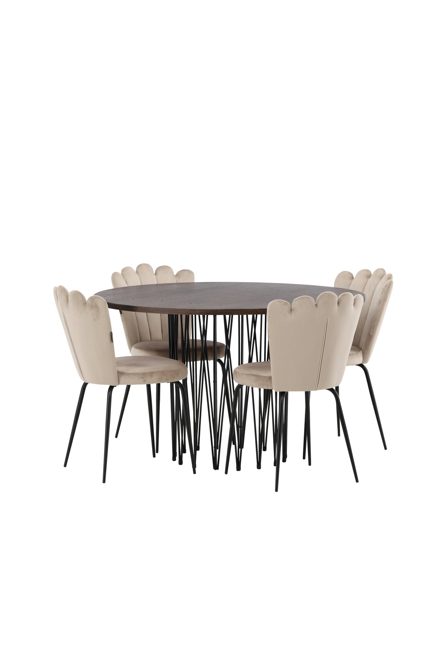 Stone Matbord med Limhamn Stolarna – Bord: ⌀120 Stol: 42x82x44