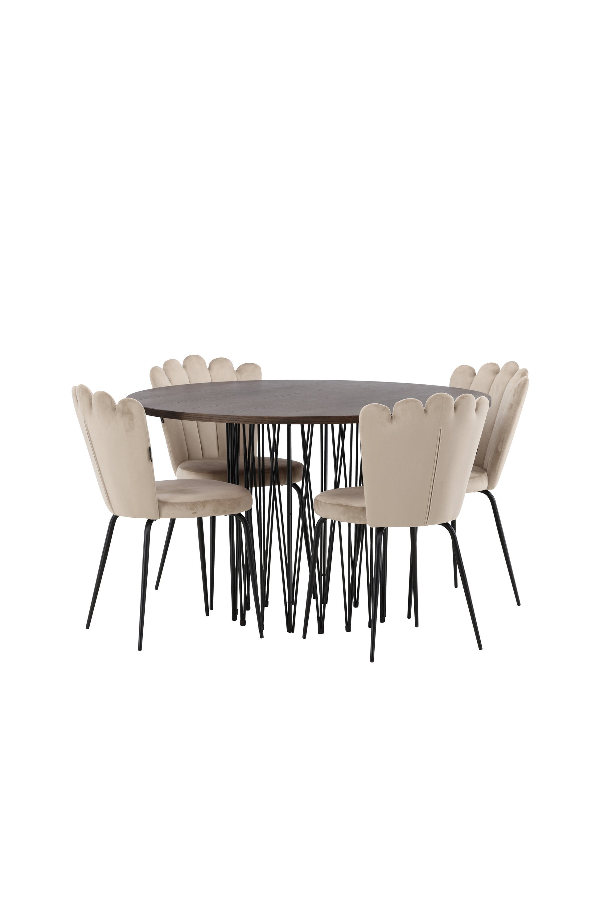 Stone Matbord med Limhamn Stolarna – Bord: ⌀120 Stol: 42x82x44