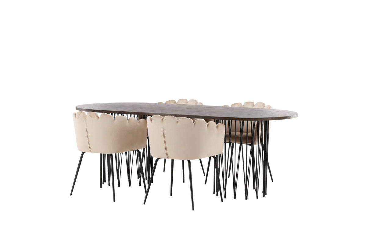 Stone Matbord med Limhamn Stolarna – Bord: 74x220x100 Stol: 51x76,5x52