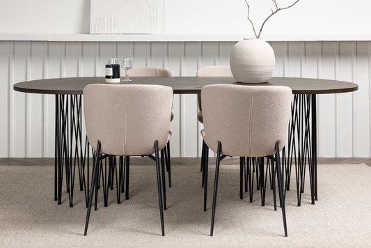 Stone Matbord med Modesto Stolarna
