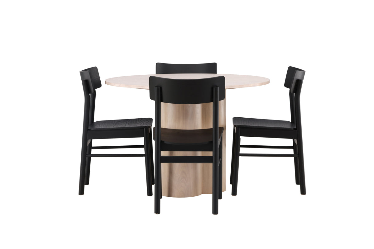 Olivia Matbord med Montros Stolarna – Bord: ⌀110 Stol: 48x82x45,5