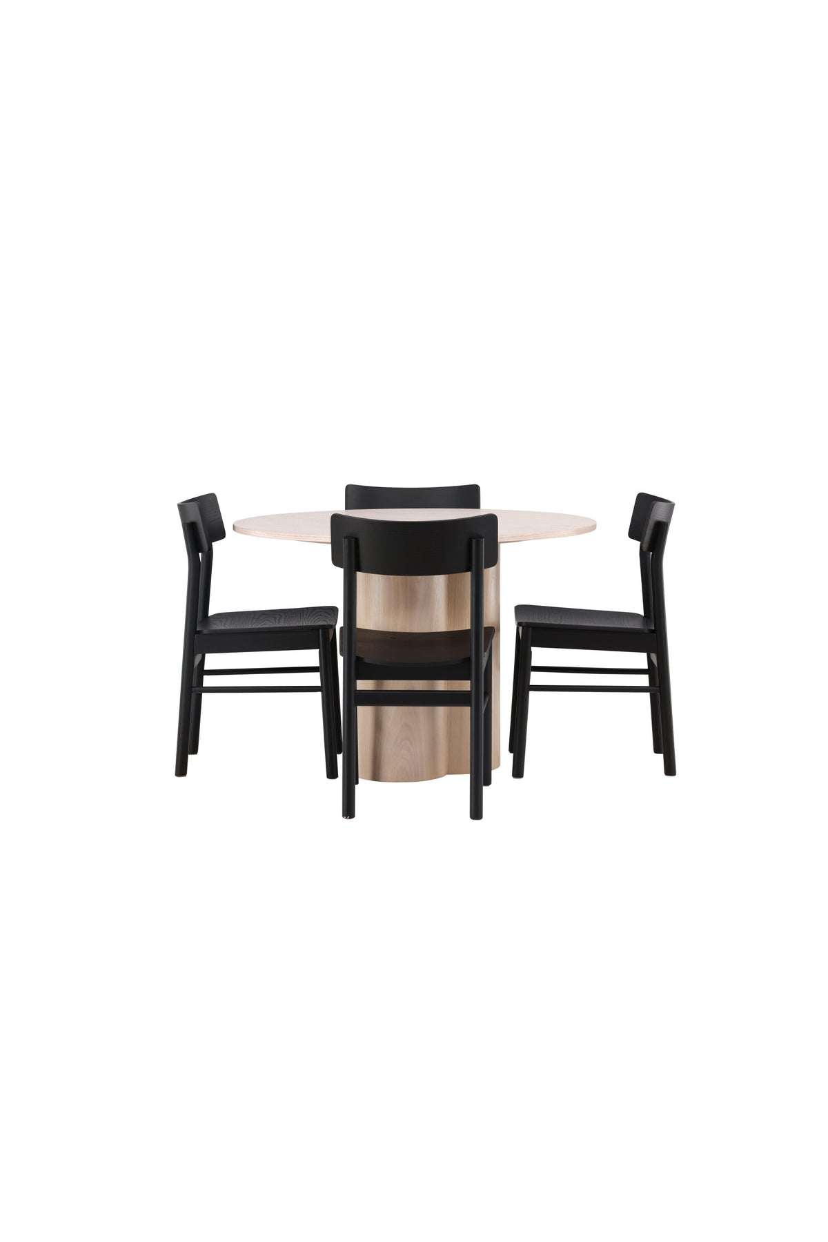 Olivia Matbord med Montros Stolarna – Bord: ⌀110 Stol: 48x82x45,5