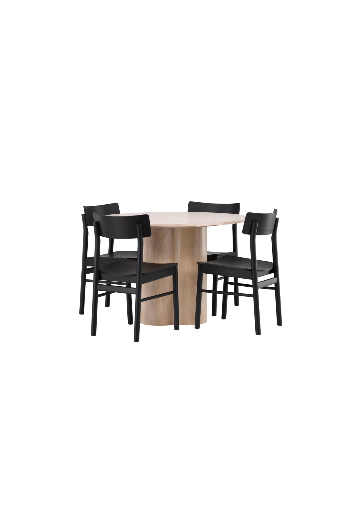 Olivia Matbord med Montros Stolarna – Bord: ⌀110 Stol: 48x82x45,5