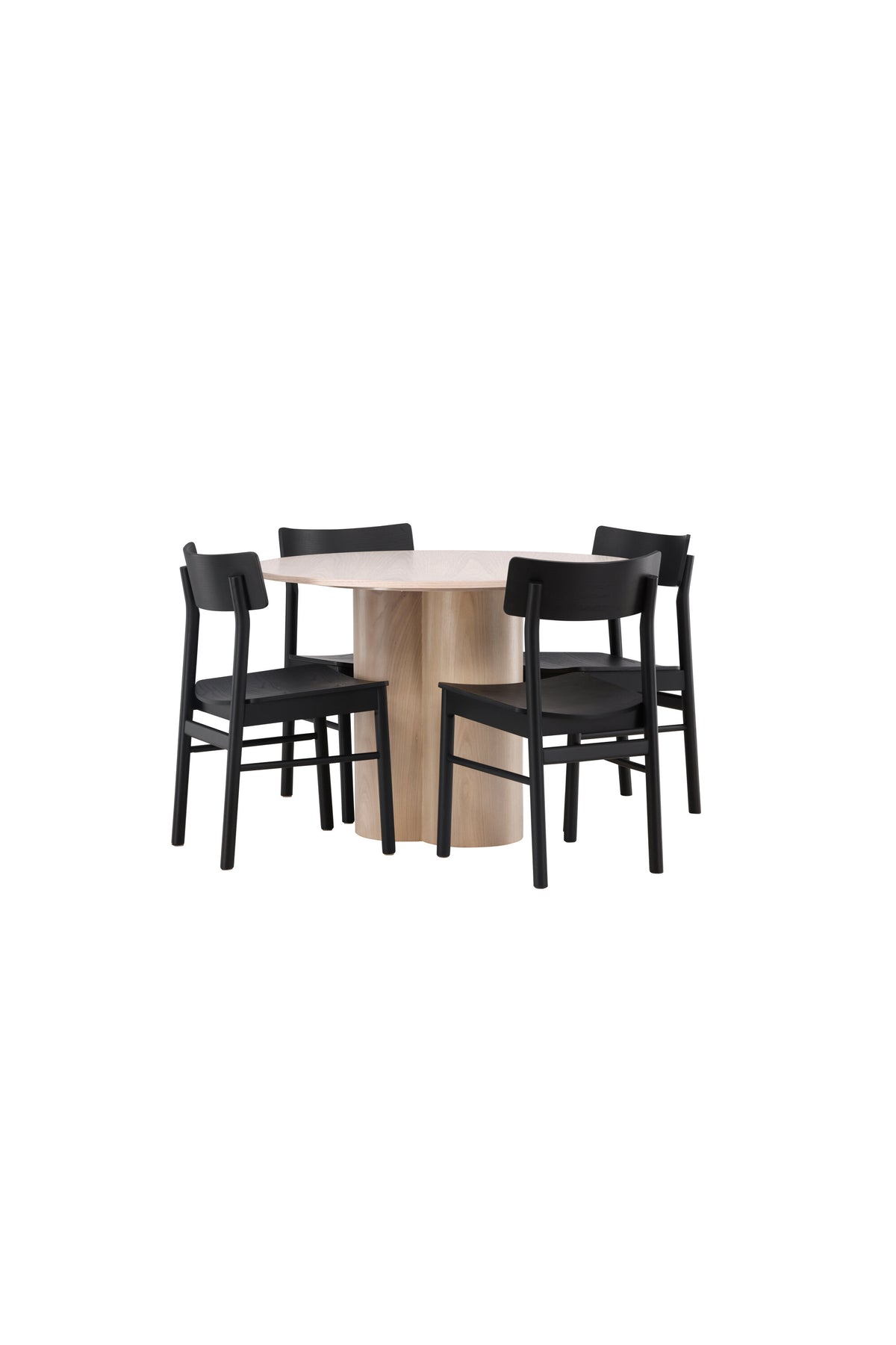 Olivia Matbord med Montros Stolarna – Bord: ⌀110 Stol: 48x82x45,5