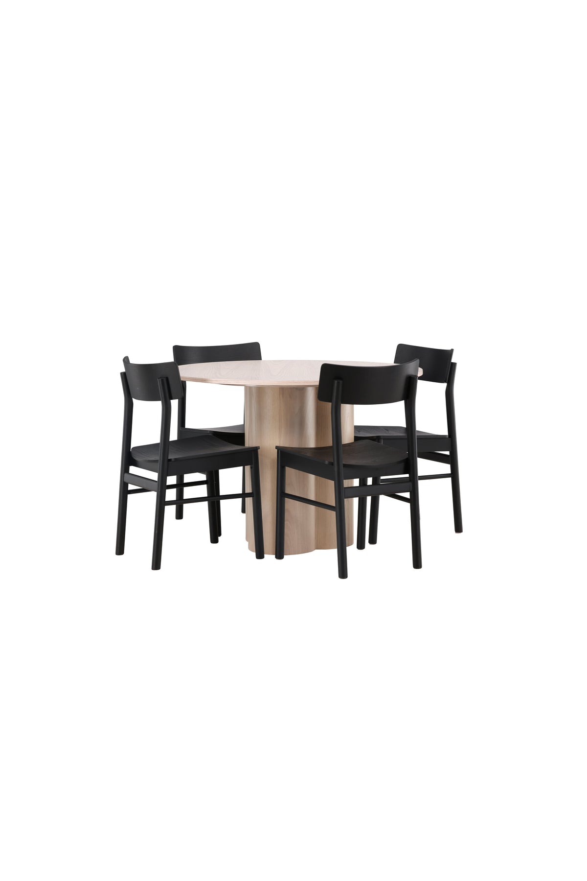 Olivia Matbord med Montros Stolarna – Bord: ⌀110 Stol: 48x82x45,5